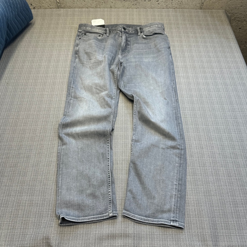 New Banana Republic Traveler Slim Fit Jeans 36x30 Mid Rise Grey‎ Denim Stretch